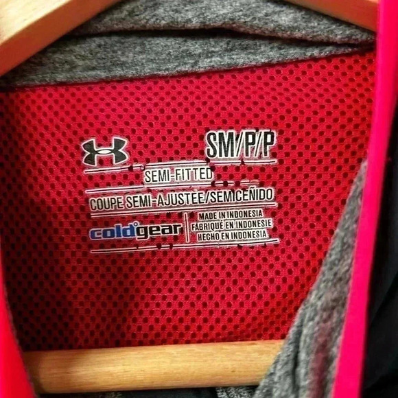 Under Armour Women’s Small Running Jacket Gray Pink | Lightweight ColdGear Zip - Picture 2 of 5